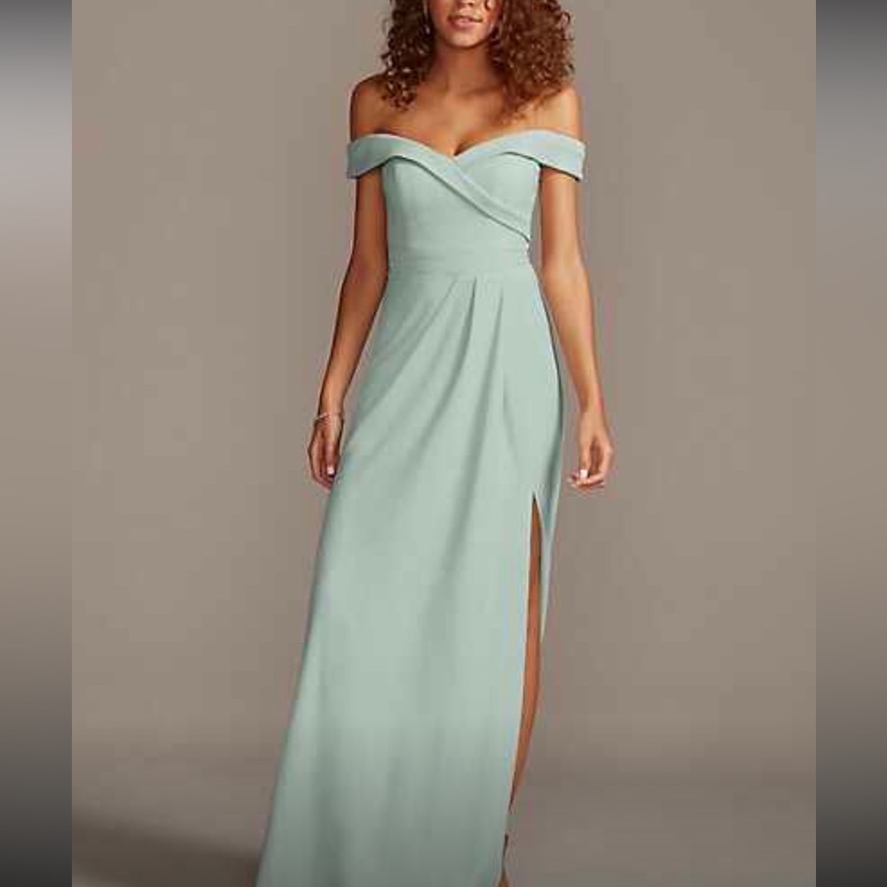 Worn once sage green davids bridal bridesmaid dress